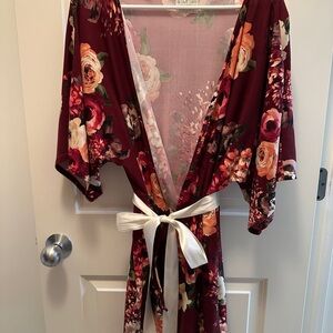 Floral Kimono Robe with Belt